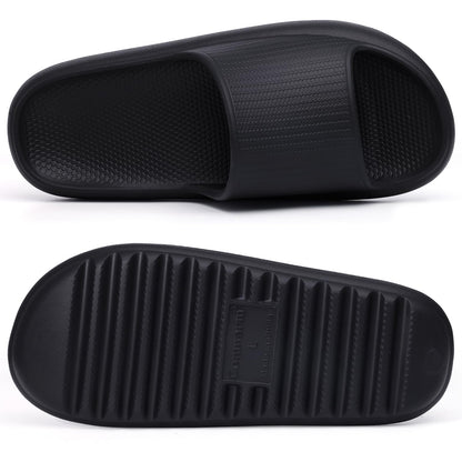 Comwarm Cloud Slide Sandals for Women Men Ultra Comfort Recovery Pillow Slippers Soft Summer Beach Shoes with Low Arch Support,Matte Black Size 6.5-7 Wonmen/5-5.5 Men