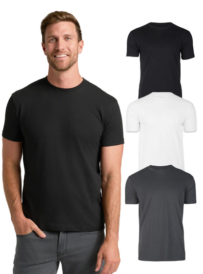 True Classic Mens T-Shirts – Short Sleeve Crew Neck T Shirts for Man, Cotton Blend Plain Novelty Men's T-Shirts, Pack of 3, Variety, M