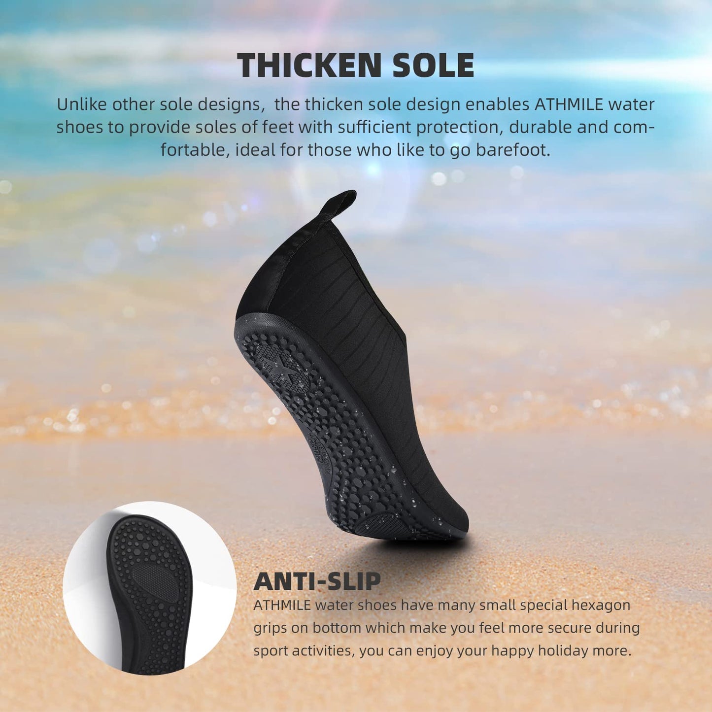 Water Shoes for Women Men Vacation Essentials Travel Accessories Must Haves Beach Fashion Wear Kayak Necessities Trip Boat Fish Item Swim Socks Adult Youth Size 7-8 Women/6-7 Men