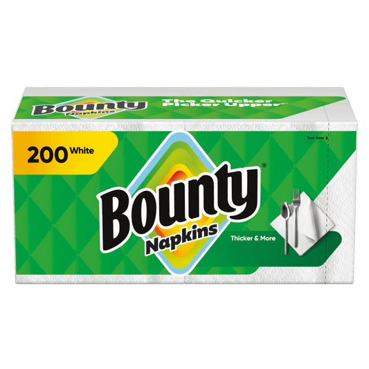 Bounty Quilted Napkins 1-Ply 12 1/10 x 12 White 200/Pack (96595PK)