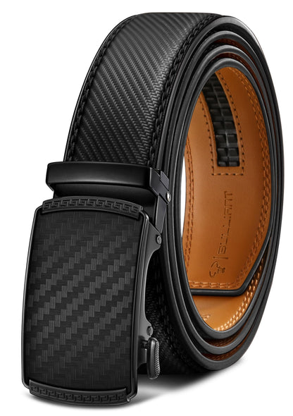 BULLIANT Men's Belt,Slide Ratchet Belt Adjsutable For Men Suit Casual Jeans Gift Boxed,Trim To Fit(Black,38"-44" Waist Adjustable)