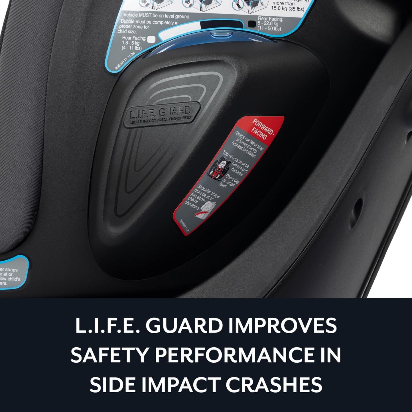 Evenflo Revolve360 Slim 2-in-1 Rotational Car Seat with Quick Clean Cover (Salem Black)