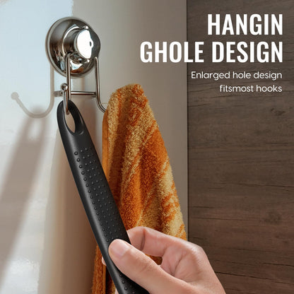 Silicone Back Scrubber for Shower, 17in Lengthen Long Handle Body Brush, Double Sided Shower Brush for Shower Exfoliating and Massage Can Produce Rich Foam, Long Handle Back Scrubber for Men