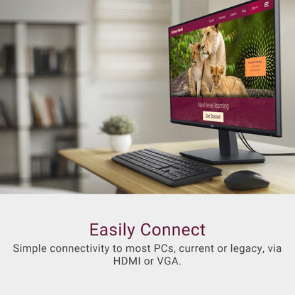 Dell 27 Monitor - SE2725HM - 27-inch Full HD (1920x1080) 16:9 100Hz Display, IPS Panel, 16.70 Million Colors, Anti-Glare, 1 HDMI / 1 VGA Port, TÜV Rheinland 3-Star*, Comfortview Plus - Black
