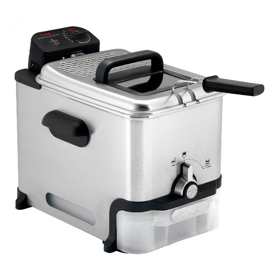 T-fal 3.5L Stainless Steel Deep Fryer with Basket for Home Use, 1700W, Deep Fryer with Oil Filtration, Temp Control, Digital Timer