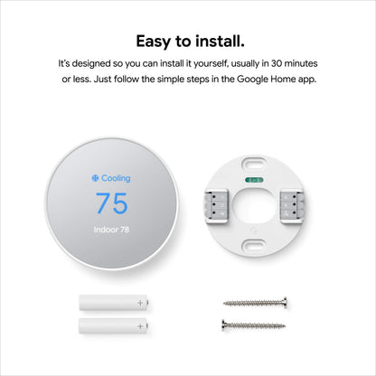 Google Nest Thermostat - Smart Thermostat for Home - Programmable Wifi Thermostat - Fog
