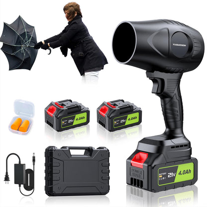 600000RPM Cordless Leaf Blower - 21V Electric Handheld Leaf Blower with 2×4.0Ah Batteries & Fast Charger - Lightweight for Patio, Lawn, Yard, Deck Cleaning