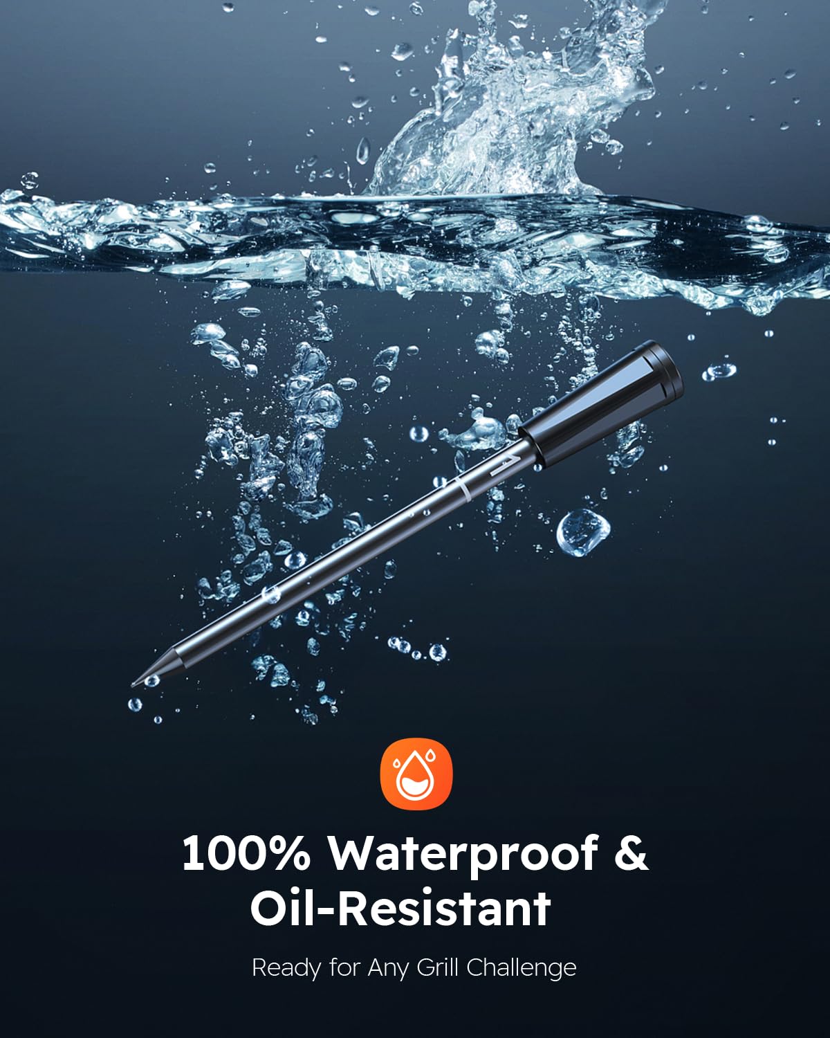 Wireless Meat Thermometer with App Control, 600FT Bluetooth Range, Dual Probes & 6 Sensors, 0.5S Instant Read, LCD Display, IP67 Waterproof Real-Time Monitoring & Smart Alerts for BBQ, Grill, Oven