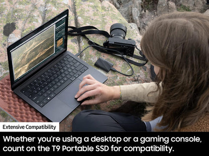 SAMSUNG T9 Portable SSD 1TB, USB 3.2 Gen 2x2 External Solid State Drive, Seq. Read Speeds Up to 2,000MB/s for Gaming, Students and Professionals, MU-PG1T0B/AM, Black