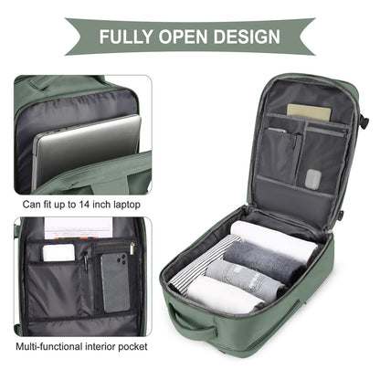 coowoz Travel Backpack For Women Men,Carry On Backpack,Hiking Backpack Waterproof Outdoor Sports Rucksack Casual Daypack Travel Essentials(Olive Green)