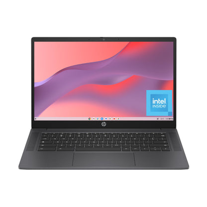 HP Chromebook 14 inch Laptop, HD Display, Intel Processor N100, 8 GB RAM, 128 GB UFS, Intel UHD Graphics, Chrome OS, Chalkboard Gray, 14a-nf0099nr