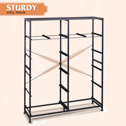 WLIVE Storage Organizer Unit with 12 Fabric Bins, Storage Drawers Organizer with Steel Frame, Tall Storage Tower Organizaton for Living Room, Hallway, Office, Charcoal Black