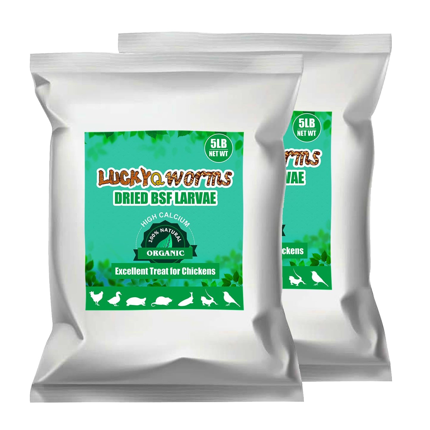 LuckyQworms Dried Black Solidier Fly Larvae 10LBS, 85X More Calcium Than Mealworms High-Protein BSF Larvae Chicken Treats Non-GMO BSFL for Chickens, Hens, Ducks, Wild Birds