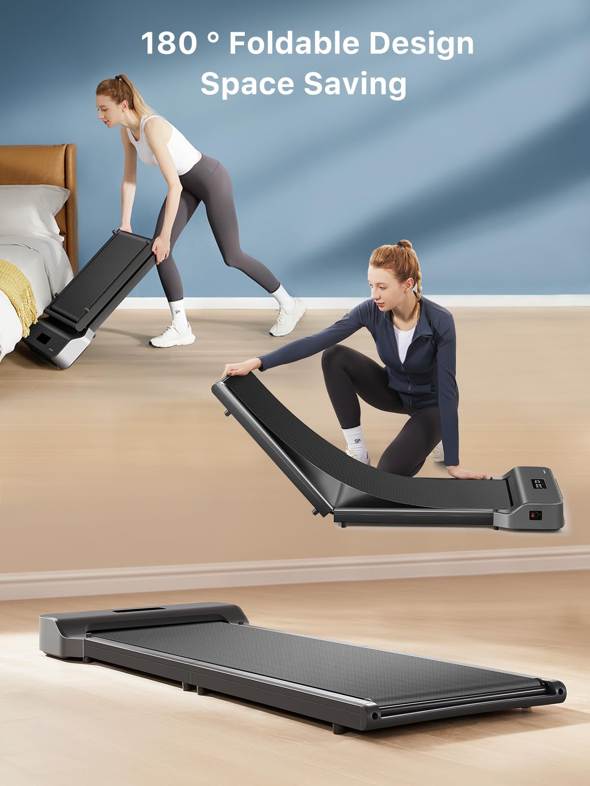 WALKINGPAD Z1 Walking Pad, Folding Under Desk Treadmill for Home Office with 242lb Capacity, 2 in 1 Portable Treadmill for Walking and Jogging Remote Control in LED Display (Gray) (Gray)