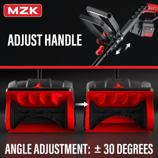 MZK Cordless Snow Shovel, 20V 13-Inch Battery Powered Snow Thrower, Battery Snow Blower with Directional Plate & Adjustable Front Handle(2 * 4.0Ah Li-ion Battery & Fast Charger Included), SS13D12