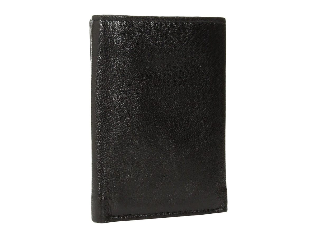 Steve Madden Men's Rfid Trifold Wallet With Id Window, Black, One Size