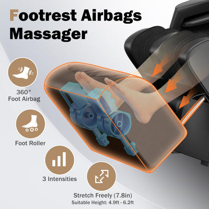 Culanta Massage Chair Full Body, Zero Gravity SL-Track Shiatsu Massage Recliner Chair with Body Scan, Airbags, Foot Rollers, Deep Yoga Stretch, Heating (U1-Black)