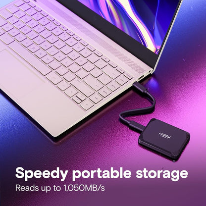 Crucial X9 1TB Portable SSD – Up to 1050MB/s Read, PC and Mac, Lightweight and Small with 3-Month Mylio Photos+ Offer – USB 3.2 External Solid State Drive – CT1000X9SSD902