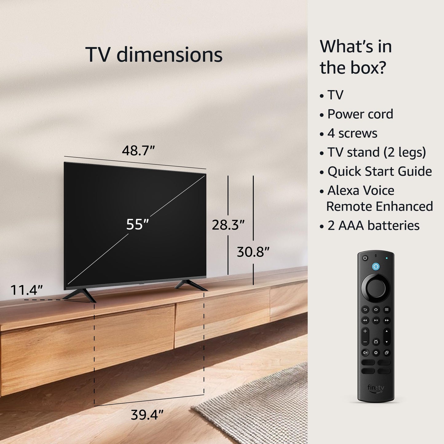 All-new Amazon Fire TV 55" 4-Series 4K UHD smart TV, stream live TV without cable, 2024 release