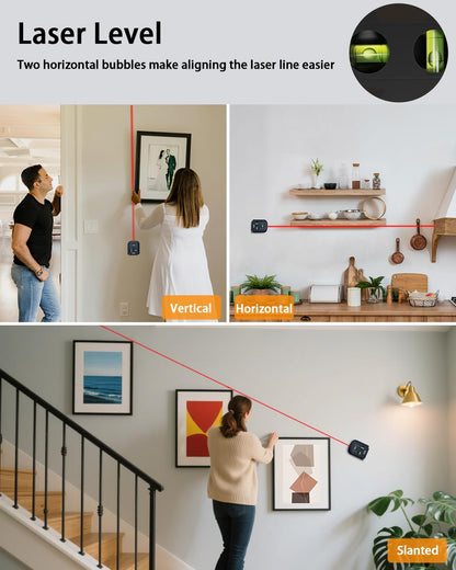 Tyrry 4-in-1 Laser Level Tool with Line Laser, Drill Dust Collector, Wall Bracket, Electronic Vacuum Suction Cup, 1800 mAh Battery, Leveler Tool Perfect for Picture Hanging, Painting, Home Renovations