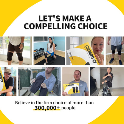 CAMBIVO Copper Knee Braces for Men and Women (2 pack) -Knee Supports Copper Compression Knee Sleeve for Knee Pain, Arthritis, Sports and Recovery Support (Gold, Large)