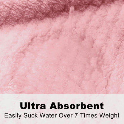 PJGGZ Hooded Bathrobes for Women, Soft Long Towel Robes for Women - Quick Dry yet Warm(Light Pink, L/XL)