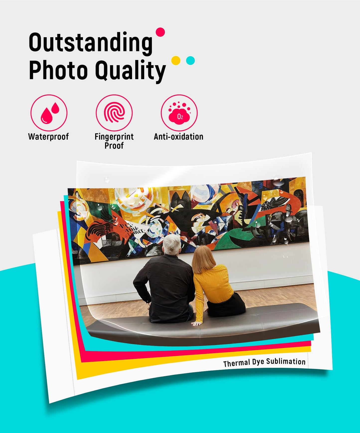 Liene M100 4x6'' Photo Printer, Phone Printer 100 Sheets & 3 Cartridges, Full-Color Photo, Portable Instant Photo Printer for iPhone Android, Thermal Dye Sublimation, Wi-Fi Picture Printer 100 Papers