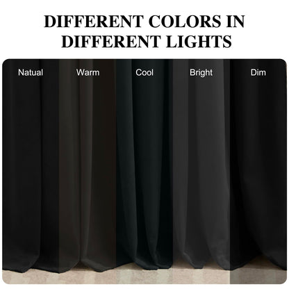 RYB HOME Black Velvet Curtains 96 inches, Soft Thick Velvet Drapes with Rustproof Grommet Room Darkening Noise Reducing Privacy Blinds for Closet Living Room Studio, W52 x L96 inches, 1 Pair