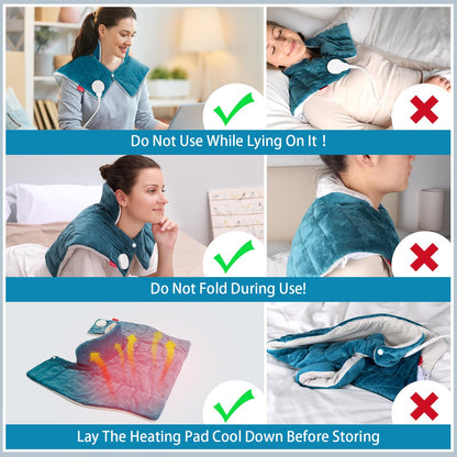 Comfytemp Heating Pad for Neck and Shoulders and Back, 2.6lb Weighted Electric Heat Pad for Warmth, Large FSA Eligible HSA Heated Wrap, 9 Heat Settings&11 Timer, Christmas Gifts for Women Men Mom Dad