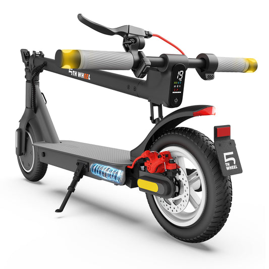 5TH WHEEL V30PRO Electric Scooter, 10" Solid Tires, 350W Motor & 18 MPH, 19.9 Miles Range E-Scooter with E-Lock, Dual Brakes and Suspension, Foldable Adults Commuter Scooter with Turn Signals and APP