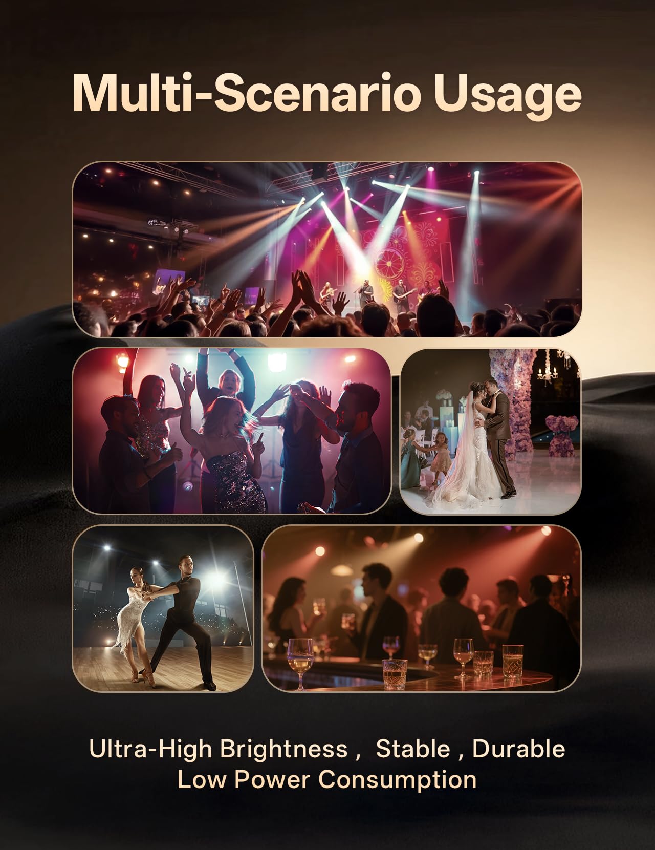 JAJALUYA LED Par Lights 36 LED Stage Lights 7 Modes RGB DJ Lights with Sound Activated Remote and DMX Control DJ Uplighting for Birthday Party Events Wedding Christmas Stage Lighting (8 Packs)