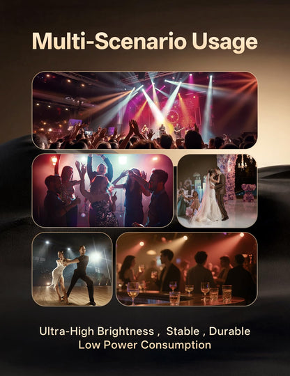 JAJALUYA LED Par Lights 36 LED Stage Lights 7 Modes RGB DJ Lights with Sound Activated Remote and DMX Control DJ Uplighting for Birthday Party Events Wedding Christmas Stage Lighting (8 Packs)