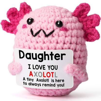 WEYON Teen Girl Gifts Trendy Stuff, Crochet Axolotl Daughter Gift from Mom for Birthday, Christmas, Valentines, Easter Basket Stuffers for Tweens Kids