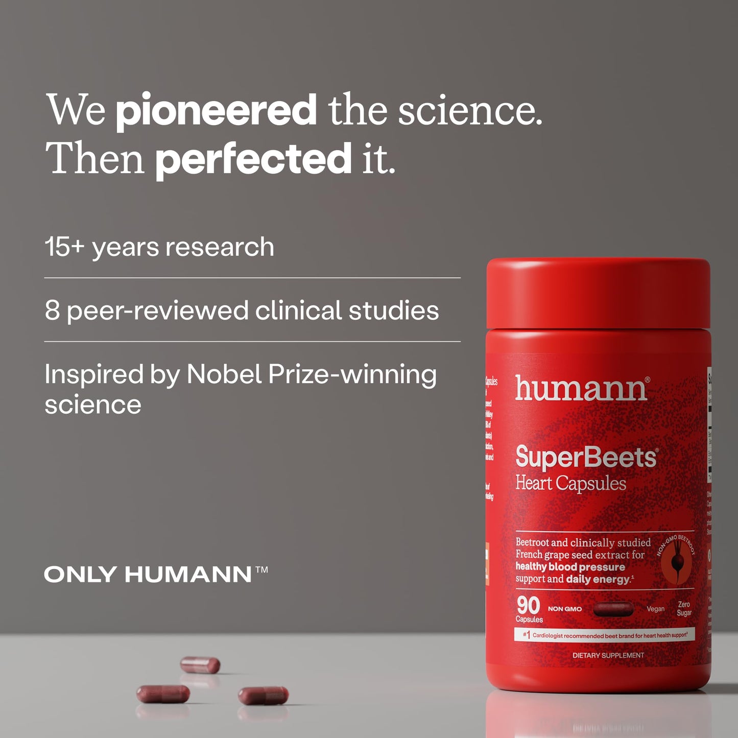 Humann SuperBeets Beet Root Capsules Quick Release 1000mg, Helps Support Nitric Oxide Production, Blood Pressure, Heart Health, Contains Non-GMO Beetroot Powder, Studied Antioxidants 90 Count