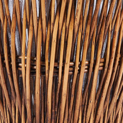 Household Essentials Small Reed Willow Waste Basket, Handwoven Basket with Removable Liner, Attractive Alternative to Plastic or Metal Cans, Brown