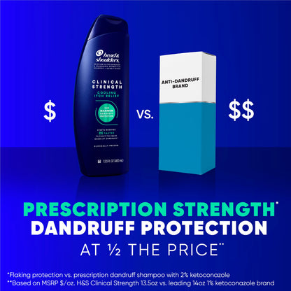 Head & Shoulders Anti-Dandruff Shampoo with 1% Selenium Sulfide, Clinical Strength Intensive Itch Relief Twin Pack, Seborrheic Dermatitis Relief, Itch Relief, 13.5 fl oz Each