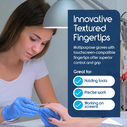 Inspire Nitrile-Vinyl Blend Gloves Disposable Latex Free Multipurpose Blue Disposable Gloves Cooking Gloves Cleaning Gloves (1000, Large)