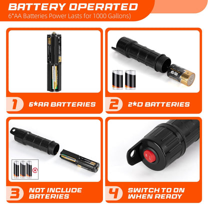 Portable Transfer Pump Battery Operated Electric Siphon Pump for Gas, Fuel, Diesel, Water Transfer 2.4 GPM Flow Oil Extractor, 47 Inches Hose-Easy to Use Hand Fuel Pump, Multi-Use Siphon Transfer Pump