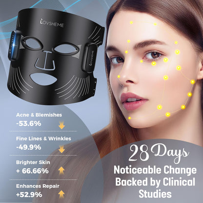 Lovsheme Red Light Therapy for Face – Wireless Red Light Therapy Mask LED Face Mask Light Therapy with 320 LEDs, 4 Modes, Skin Rejuvenation, Ideal Beauty Gift for Women & Men