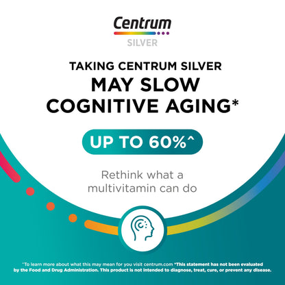 Centrum Minis Silver Women's Multivitamin for Women 50 Plus, Multimineral Supplement with Vitamin D3, B Vitamins, Non-GMO Ingredients, Supports Memory and Cognition in Older Adults - 280 Ct