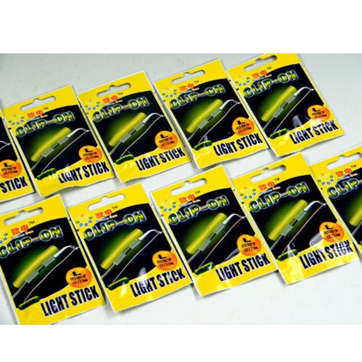 Saim Fishing Glow Sticks, Clip-On Fishing Glow Sticks 2.7 x 3.2mm L Dry Type Snap Fishing Rod Top Glow Stick 50 Bags 100 Pcs