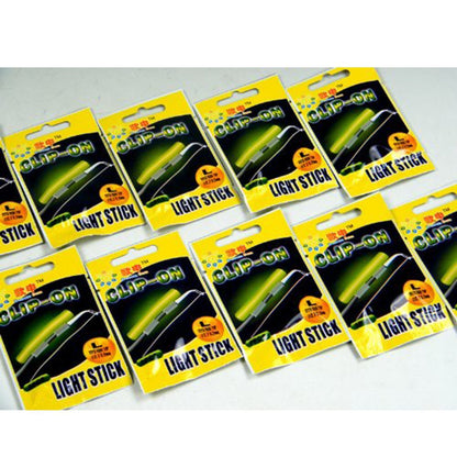 Saim Fishing Glow Sticks, Clip-On Fishing Glow Sticks 2.7 x 3.2mm L Dry Type Snap Fishing Rod Top Glow Stick 50 Bags 100 Pcs