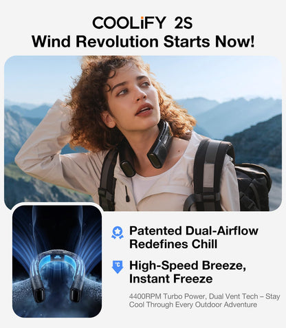 TORRAS COOLiFY 2S Neck Fan [2025 Upgraded], 28H Extended Battery Life, Neck Fans that Blow Cold Air, Neck Air Conditioner, Cooling Neck Fan for Work, Hiking, Travel. Gifts for Men, Women, Black