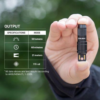 OLIGHT IMINI 2 EDC Rechargeable Keychain Flashlight, 50 Lumens Compact and Portable Mini LED Keyring Lights with Built-in Battery Ideal for Everyday Carry and Emergencies (Orange)
