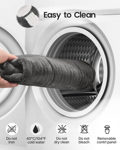 RENPHO Electric Heating Pad for Back Pain Relief, Birthday Christmas Gifts for Women Men Mom Dad Elderly, FSA Eligible Items Only List, Large Heat Pad for Neck Shoulders, 24"x33", ETL Certified, Gray