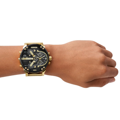 Diesel Mr. Daddy 2.0 Stainless Steel Chronograph Men's Watch, Color: Black, Gold (Model: DZ7333)