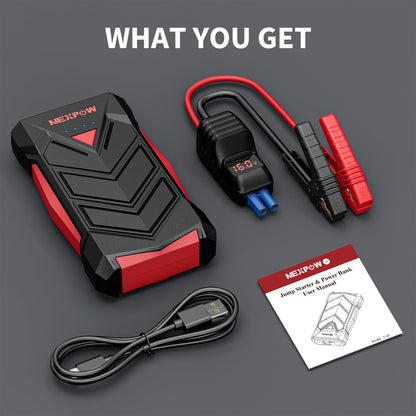 NEXPOW Battery Jumper Starter Portable,12V Car Battery Jump Starter Power Pack with USB Quick Charge (Up to 7L Gas or 5.5L Diesel Engine) Jump Box with Built-in LED Light