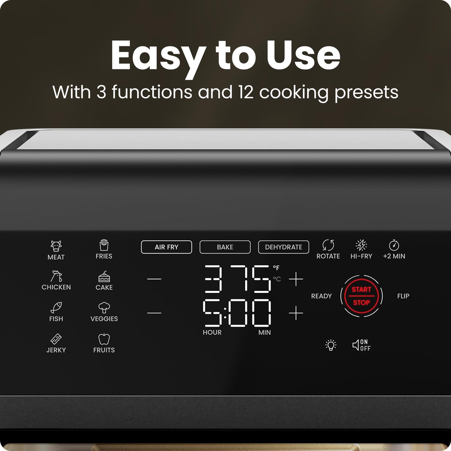 Chefman 12-Quart 6-in-1 Air Fryer Oven with Digital Timer, Touchscreen, and 12 Presets - Family Size Countertop Convection Oven, Dishwasher-Safe Parts