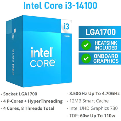 Dell Tower PC Desktop Computer for Home & Business, 14th Gen Intel Core i3-14100 (Beat i5-12400), 32GB DDR5 RAM, 1TB PCIe SSD, WiFi 6, Bluetooth, Windows 11 Pro