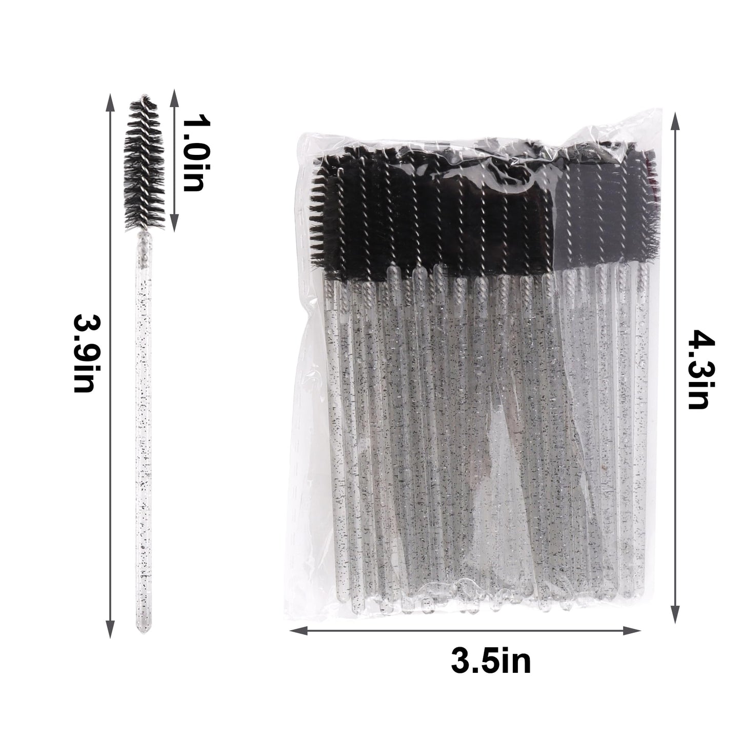 Exacoo 500pcs Eyebrow Brush Lash Spoolies for Eyelash Extensions Eyelash Brush Comb Disposable Mascara Wands Eye Lash Brush Eyebrow Spoolie